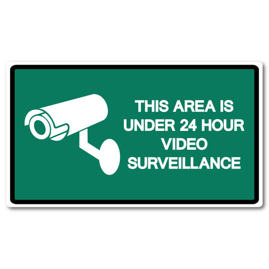 47cm x 27cm 24 Hour Surveillance Labels - Pack of 2