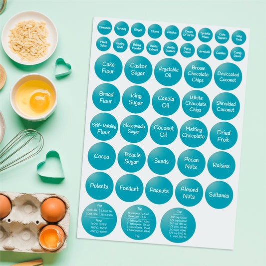 Mini Pantry Pack - Baking Labels - Blue