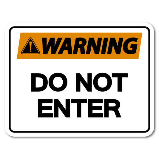 30cm x 23cm Do Not Enter Labels - Pack of 2
