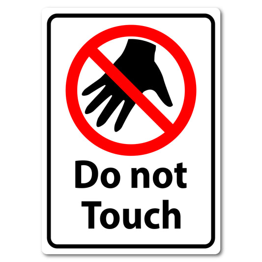 34cm x 47cm Do Not Touch Labels - Pack of 2