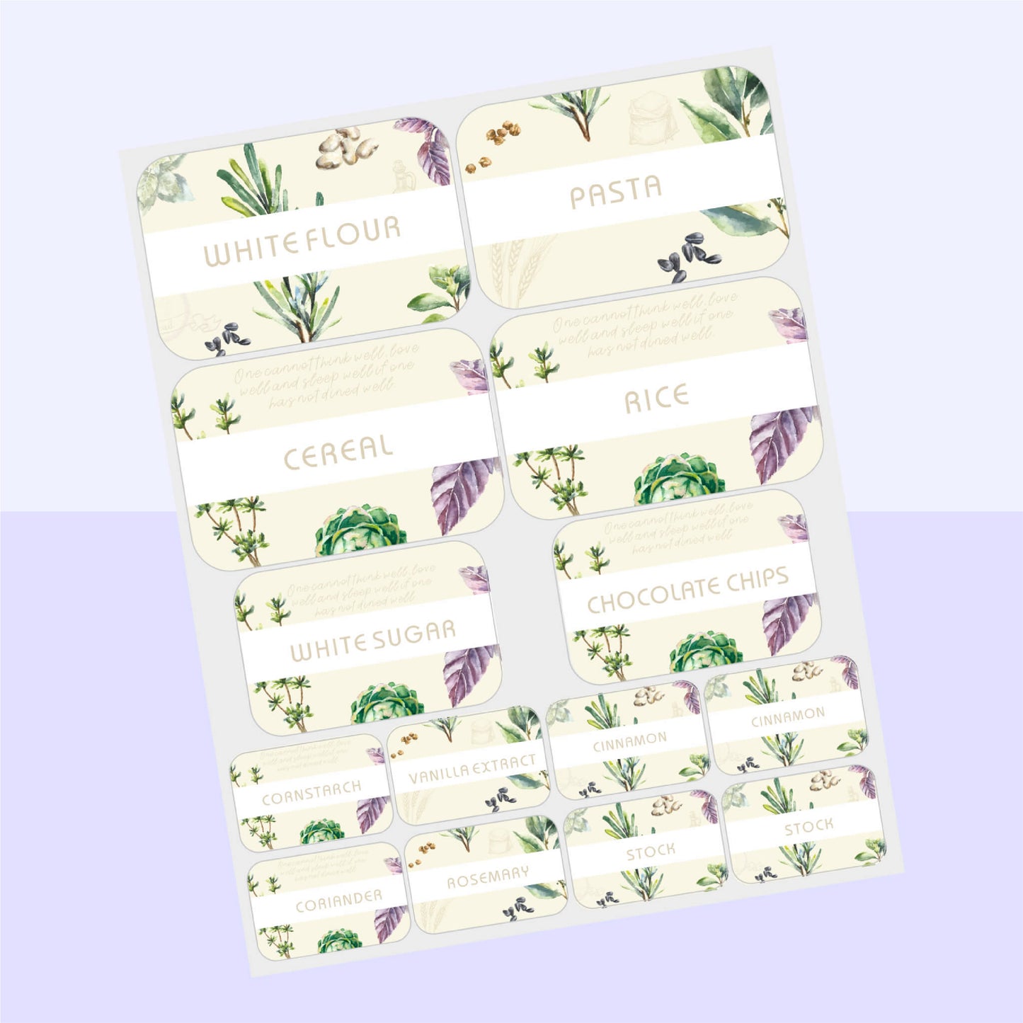 Pantry Labels - Floral