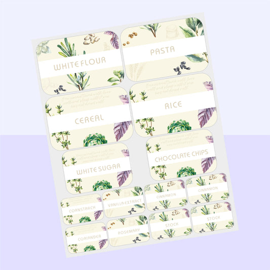 Pantry Labels - Floral