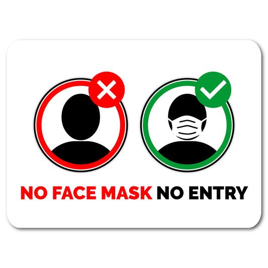 30cm x 22cm No Mask No Entry Labels - Pack of 2