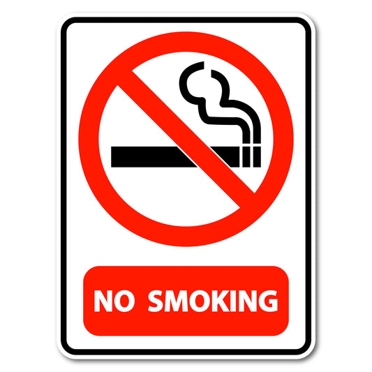 35cm x 47cm No Smoking Labels - Pack of 2