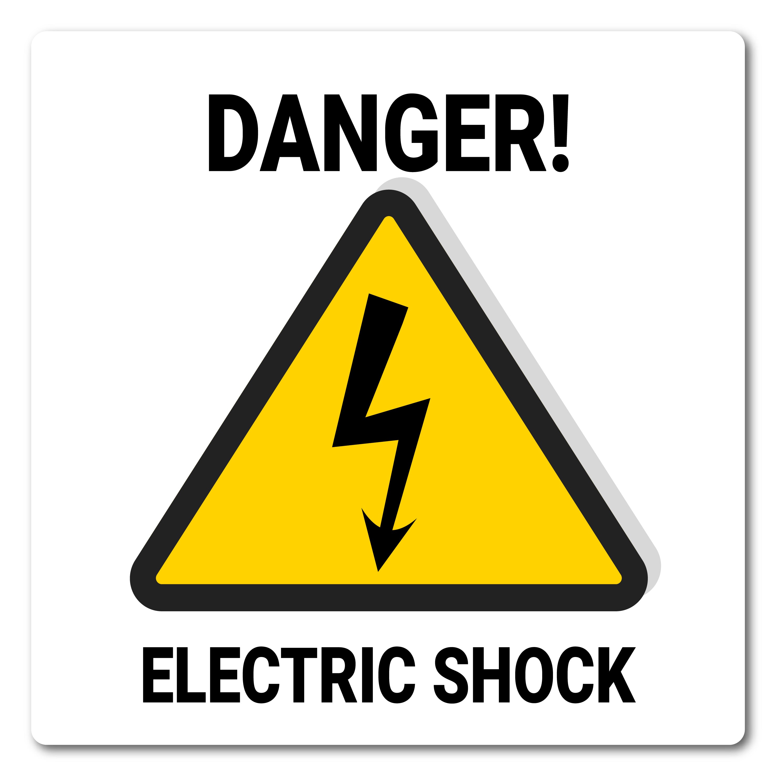 46cm Danger Electric Shock Labels - Pack of 2 – Labels.co.za