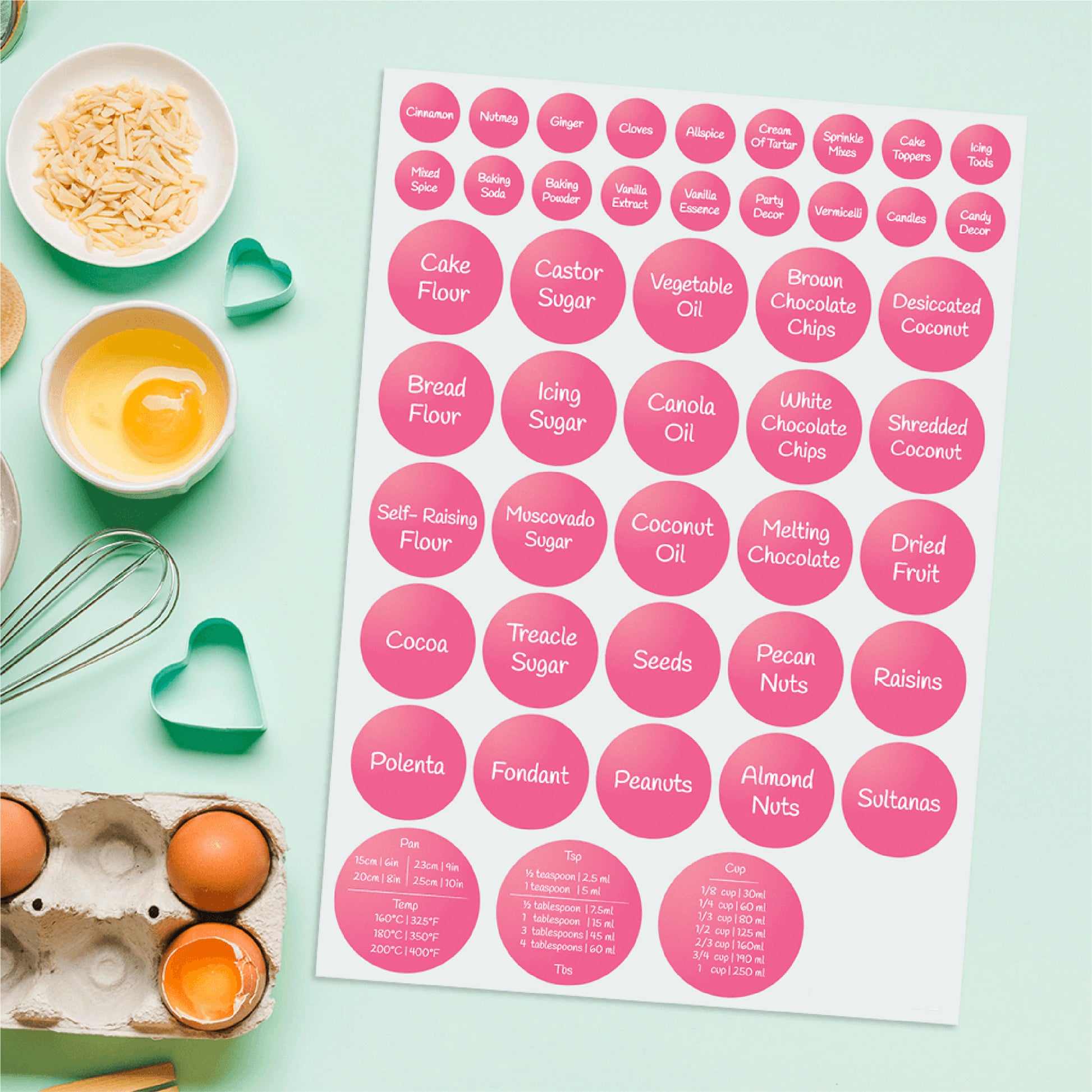 Mini Pantry Pack - Baking Labels - Pink – Labels.co.za