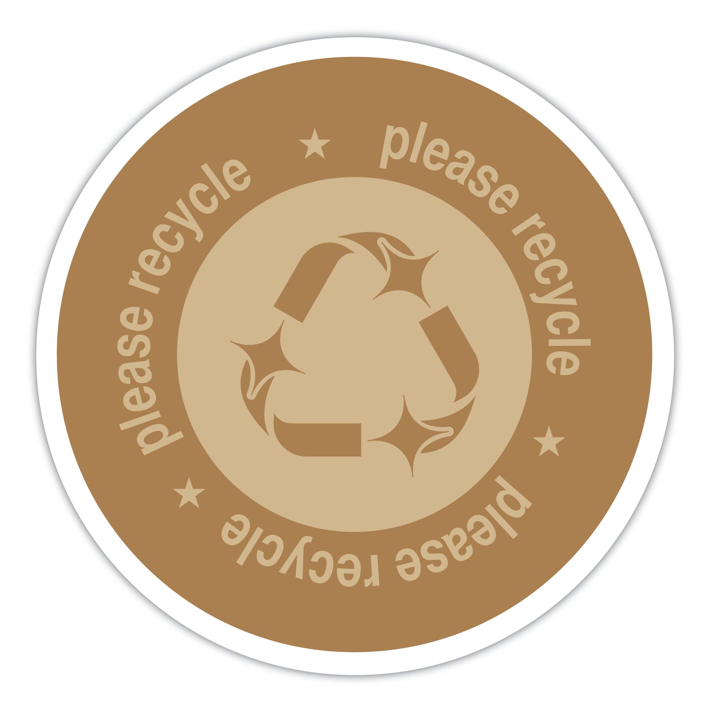 3cm Kraft Coloured Please Recycle Labels