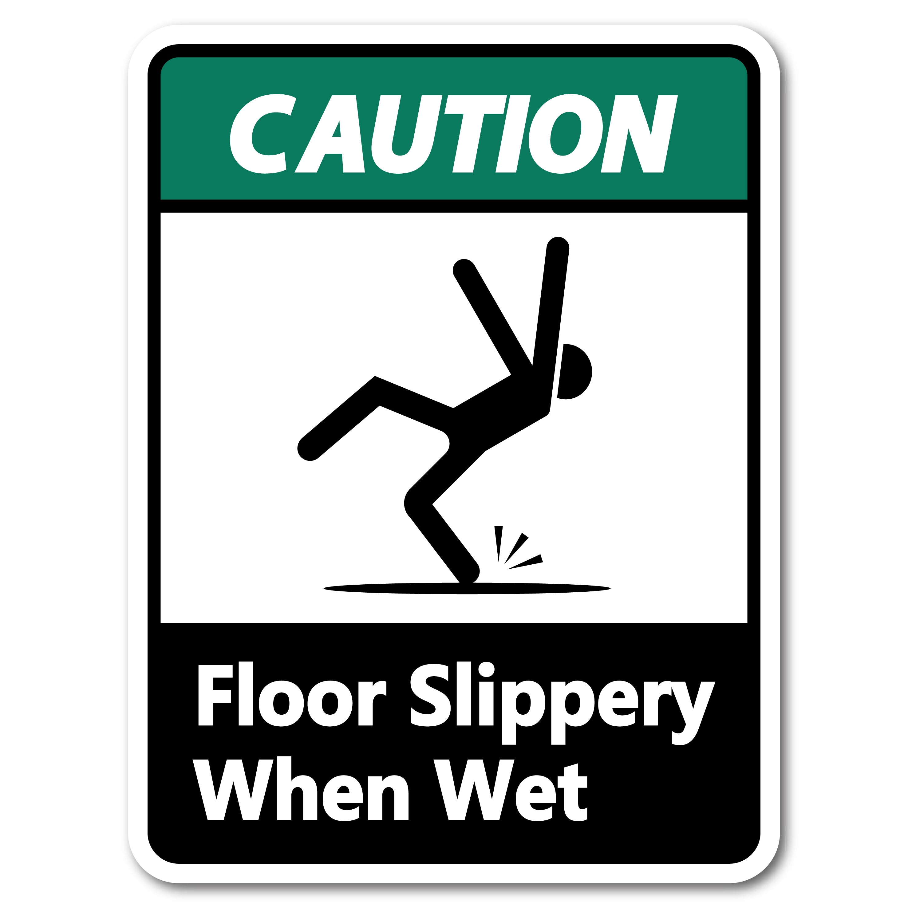 36cm x 47cm Floor Slippery When Wet Labels - Pack of 2 – Labels.co.za